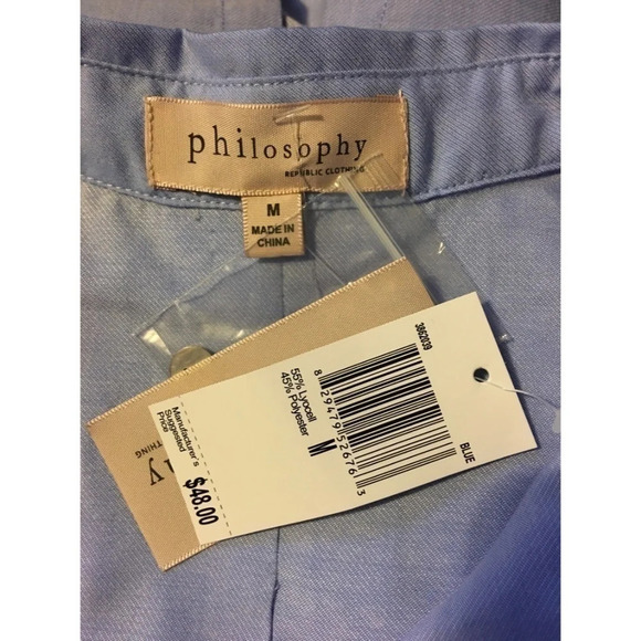 Philosophy Chambray Sleeveless Blouse M - Picture 4 of 4